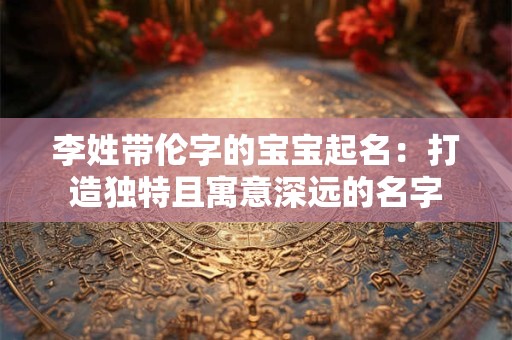 李姓带伦字的宝宝起名：打造独特且寓意深远的名字
