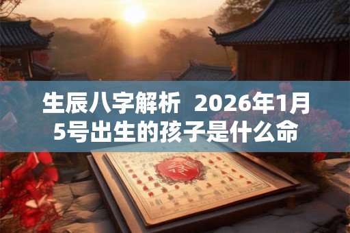 生辰八字解析  2026年1月5号出生的孩子是什么命