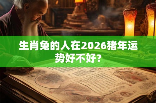 生肖兔的人在2026猪年运势好不好? 生肖兔的人在2026猪年运势好不好?