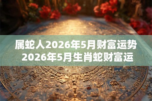 属蛇人2026年5月财富运势 2026年5月生肖蛇财富运程详解