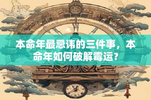 本命年最忌讳的三件事,本命年如何破解霉运? 本命年最忌讳的三件事,本命年如何破解霉运?