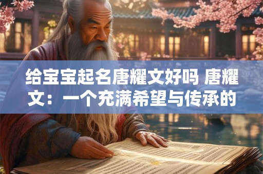 给宝宝起名唐耀文好吗 唐耀文：一个充满希望与传承的名字