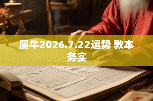 属牛2026.7.22运势 敦本务实