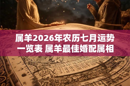 属羊2026年农历七月运势一览表 属羊最佳婚配属相