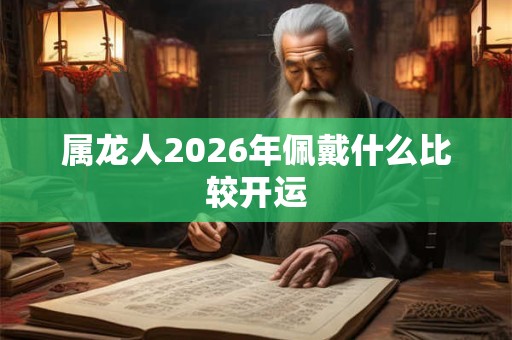 属龙人2026年佩戴什么比较开运 属龙人2026年佩戴什么比较开运