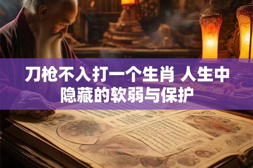 刀枪不入打一个生肖 人生中隐藏的软弱与保护