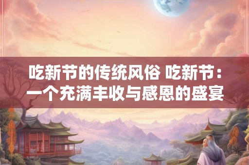 吃新节的传统风俗 吃新节：一个充满丰收与感恩的盛宴