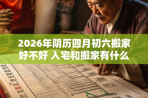 2026年阴历四月初六搬家好不好 入宅和搬家有什么区别