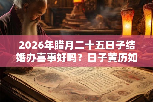 2026年腊月二十五日子结婚办喜事好吗？日子黄历如何？