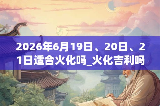 2026年6月19日、20日、21日适合火化吗_火化吉利吗