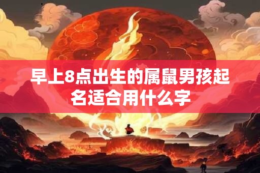早上8点出生的属鼠男孩起名适合用什么字
