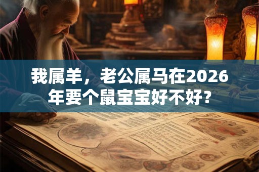 我属羊,老公属马在2026年要个鼠宝宝好不好? 我属羊,老公属马在2026年要个鼠宝宝好不好?