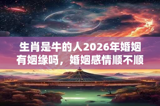生肖是牛的人2026年婚姻有姻缘吗，婚姻感情顺不顺利？