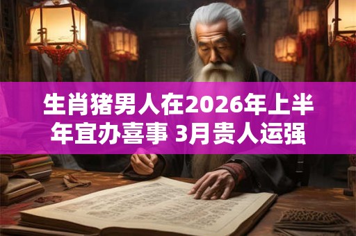 生肖猪男人在2026年上半年宜办喜事 3月贵人运强