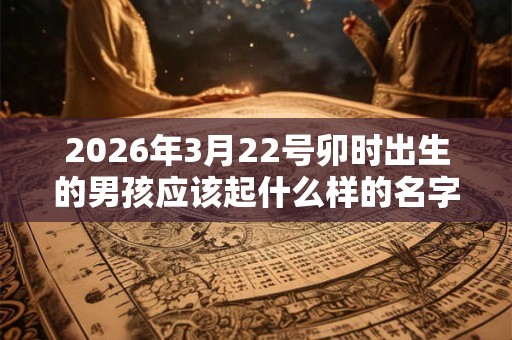 2026年3月22号卯时出生的男孩应该起什么样的名字