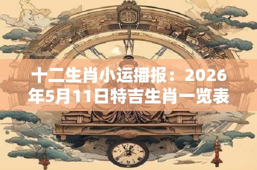 十二生肖小运播报：2026年5月11日特吉生肖一览表