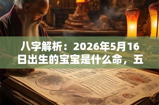 八字解析：2026年5月16日出生的宝宝是什么命，五行缺什么