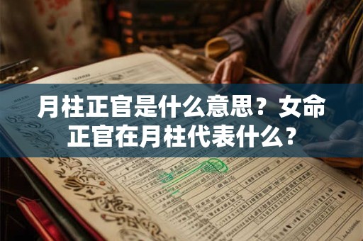 月柱正官是什么意思？女命正官在月柱代表什么？