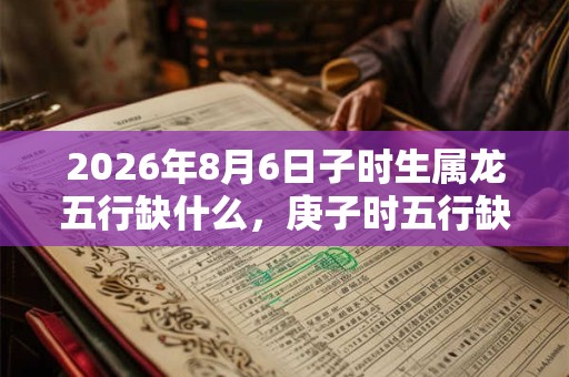 2026年8月6日子时生属龙五行缺什么，庚子时五行缺什么