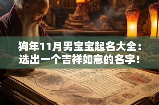 狗年11月男宝宝起名大全：选出一个吉祥如意的名字！