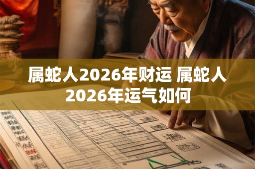属蛇人2026年财运 属蛇人2026年运气如何