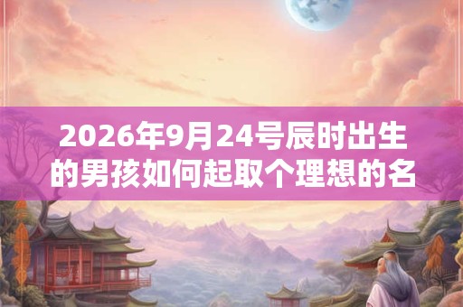 2026年9月24号辰时出生的男孩如何起取个理想的名字和五行属性