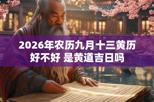 2026年农历九月十三黄历好不好 是黄道吉日吗