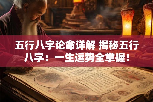 五行八字论命详解 揭秘五行八字:一生运势全掌握! 五行八字论命详解 揭秘五行八字:一生运势全掌握!