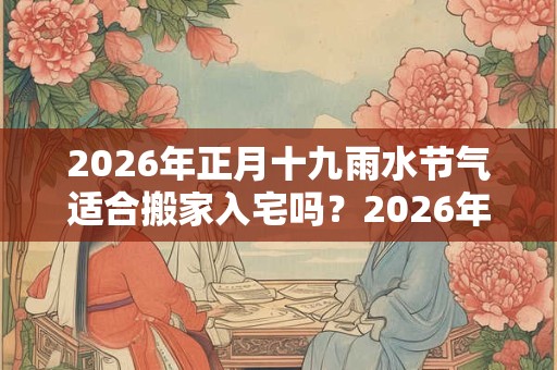 2026年正月十九雨水节气适合搬家入宅吗？2026年雨水前后搬家吉日