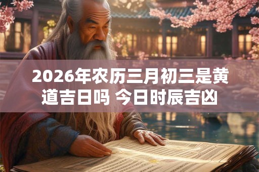 2026年农历三月初三是黄道吉日吗 今日时辰吉凶