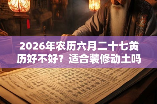 2026年农历六月二十七黄历好不好？适合装修动土吗？