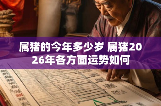 属猪的今年多少岁 属猪2026年各方面运势如何