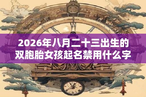 2026年八月二十三出生的双胞胎女孩起名禁用什么字，五行属什么