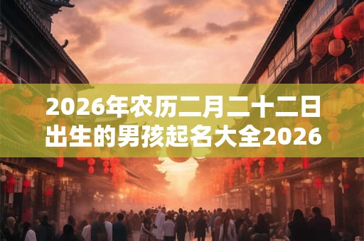 2026年农历二月二十二日出生的男孩起名大全2026免费 2026年农历二月二十二日出生的男孩起名大全2026免费