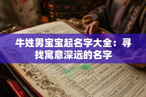 牛姓男宝宝起名字大全：寻找寓意深远的名字