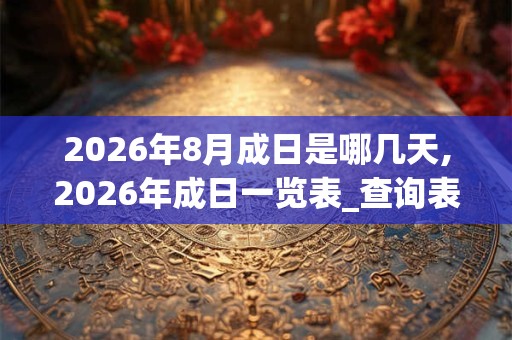 2026年8月成日是哪几天,2026年成日一览表_查询表