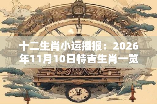 十二生肖小运播报:2026年11月10日特吉生肖一览表 十二生肖小运播报:2026年11月10日特吉生肖一览表