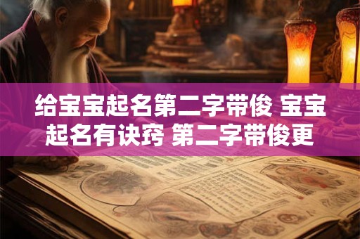 给宝宝起名第二字带俊 宝宝起名有诀窍 第二字带俊更俊俏！