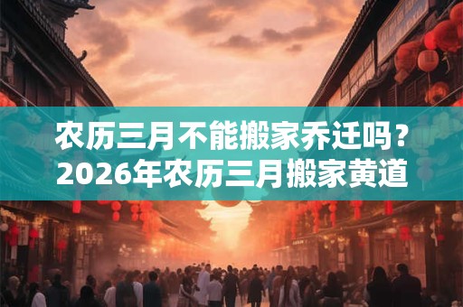 农历三月不能搬家乔迁吗?2026年农历三月搬家黄道吉日 农历三月不能搬家乔迁吗?2026年农历三月搬家黄道吉日