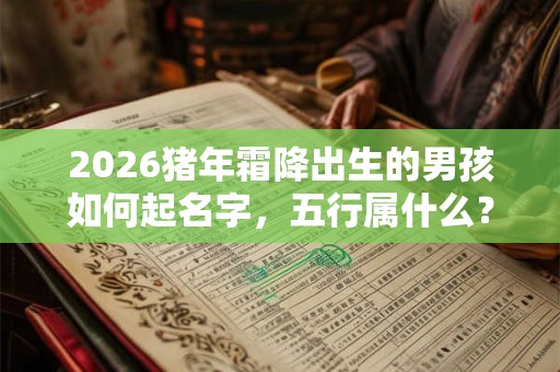 2026猪年霜降出生的男孩如何起名字，五行属什么？