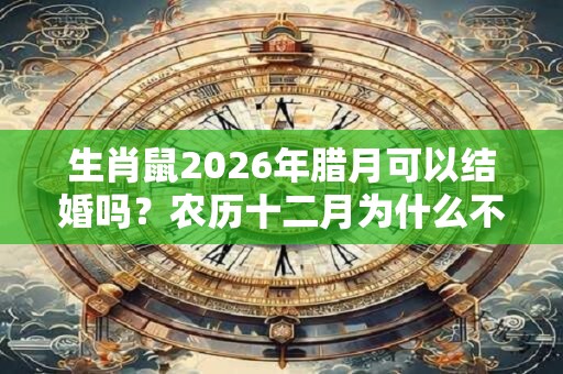 生肖鼠2026年腊月可以结婚吗？农历十二月为什么不结婚？