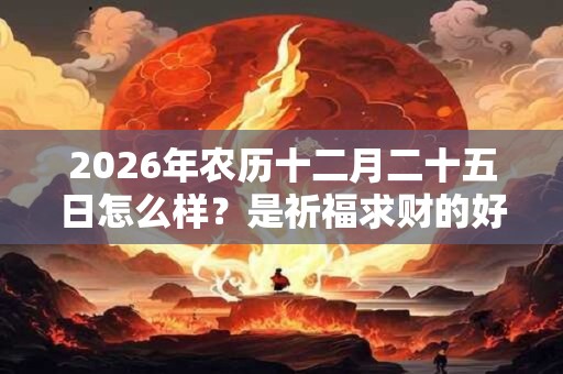 2026年农历十二月二十五日怎么样?是祈福求财的好日子吗? 2026年农历十二月二十五日怎么样?是祈福求财的好日子吗?