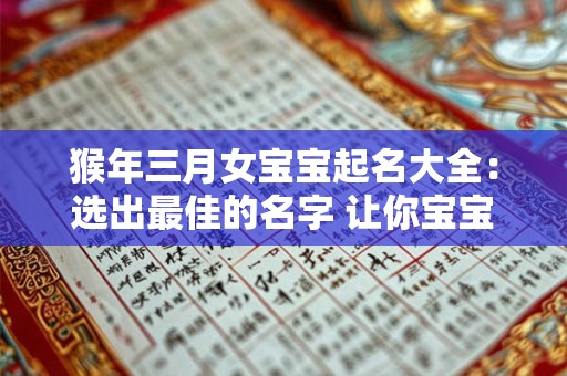 猴年三月女宝宝起名大全：选出最佳的名字 让你宝宝的名字！