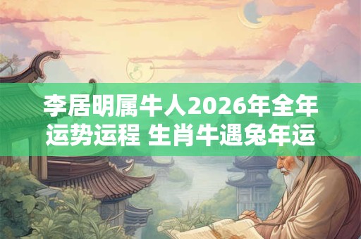 李居明属牛人2026年全年运势运程 生肖牛遇兔年运势如何 李居明属牛人2026年全年运势运程 生肖牛遇兔年运势如何