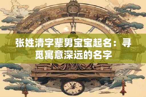 张姓清字辈男宝宝起名：寻觅寓意深远的名字