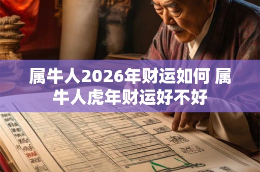 属牛人2026年财运如何 属牛人虎年财运好不好