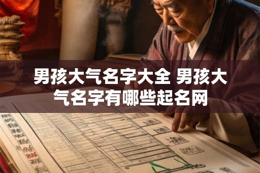 男孩大气名字大全 男孩大气名字有哪些起名网