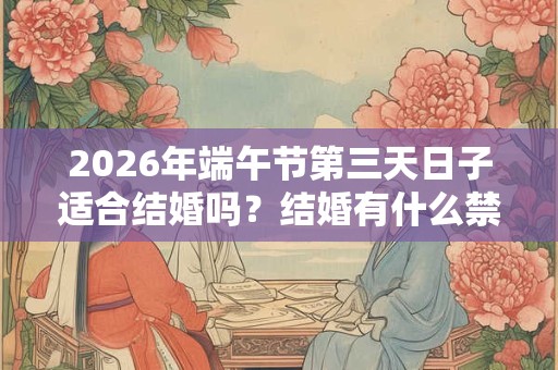 2026年端午节第三天日子适合结婚吗？结婚有什么禁忌？