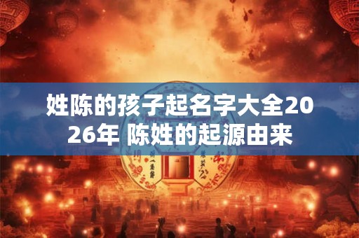 姓陈的孩子起名字大全2026年 陈姓的起源由来