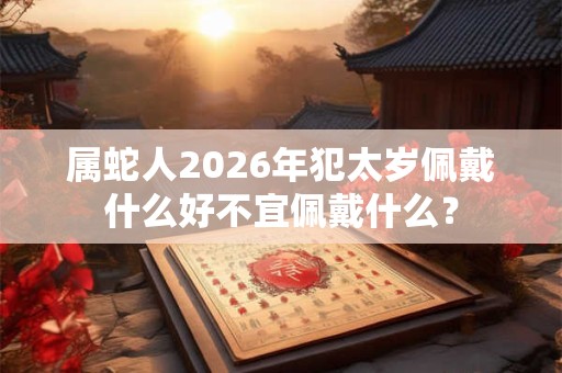 属蛇人2026年犯太岁佩戴什么好不宜佩戴什么？